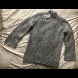 New COS Gray Soft Mohair Tunic Mock Turtleneck (Small)